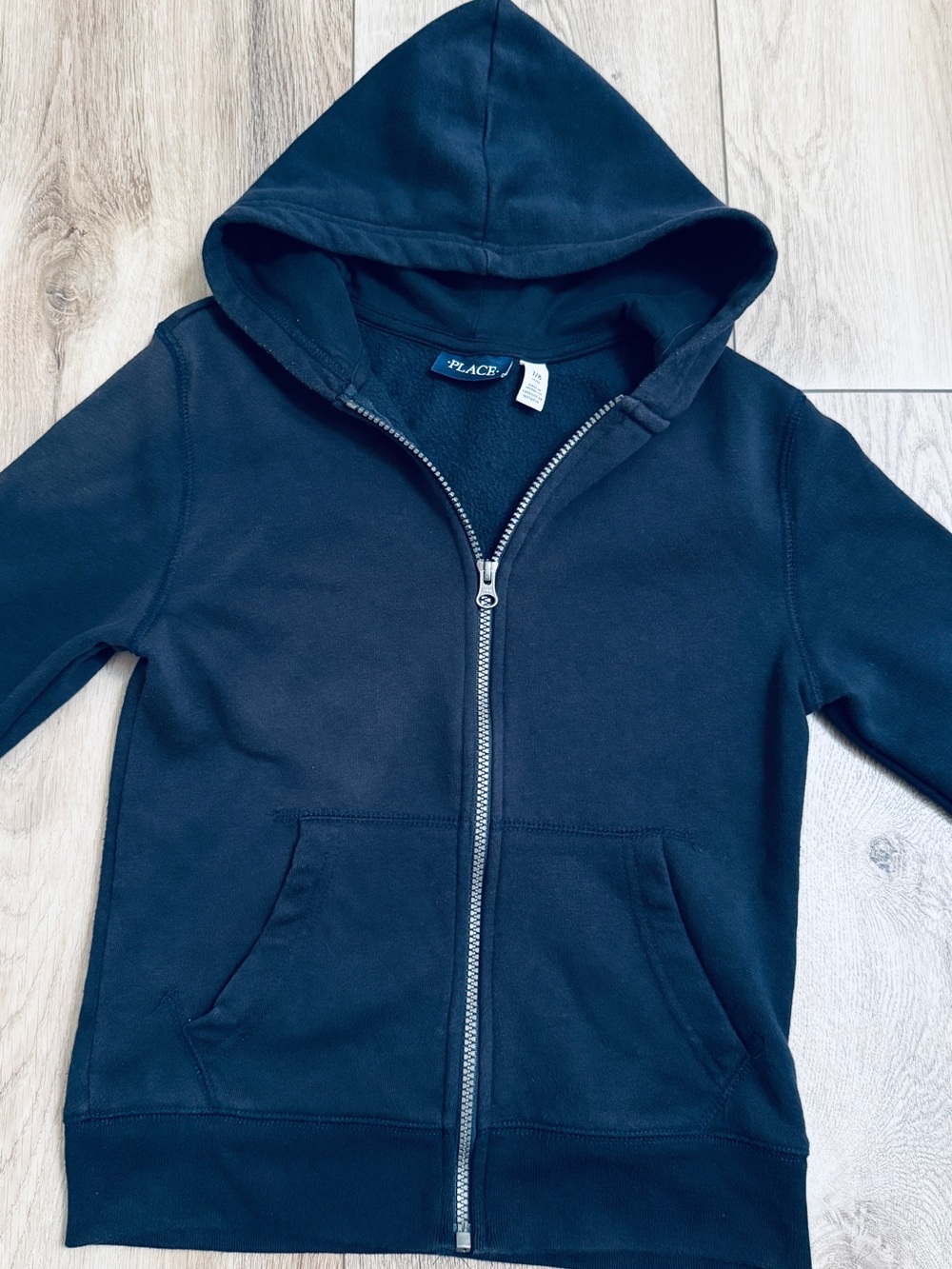 Place Navy Full-Zip Hooded Sweatshirt in kids sz M(7-8)